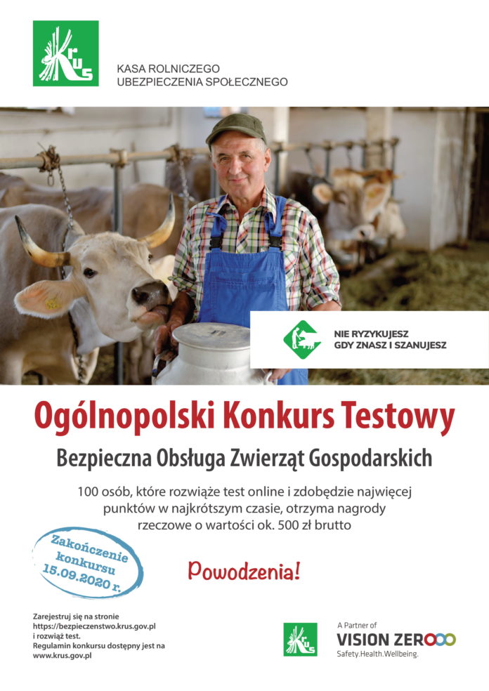 Ogólnopolski konkurs z zakresu bezpiecznej pracy w gospodarstwie rolnym – bezpieczna obsługa zwierząt gospodarskich